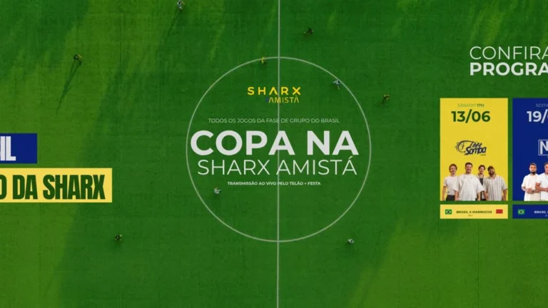 Copa Na Sharx: Jogos do Brasil com Samba, DJs e David Magalhães
