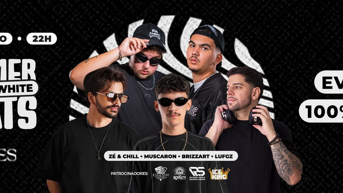Summer Beats - Black & White: Festa com Open Bar e DJs em Piracicaba
