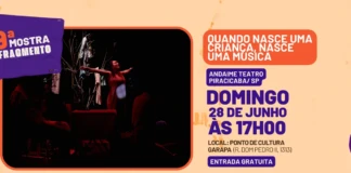 Andaime Teatro: “Quando nasce uma criança, nasce uma música” em Piracicaba Andaime Teatro: "Quando nasce uma criança, nasce uma música" em Piracicaba