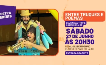 Casca Trupe apresenta "Entre Truques e Poemas" no Clube 13 de Maio