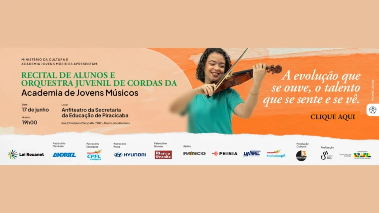 Recital de Alunos e Orquestra Juvenil de Cordas da Academia Jovens Músicos em Piracicaba
