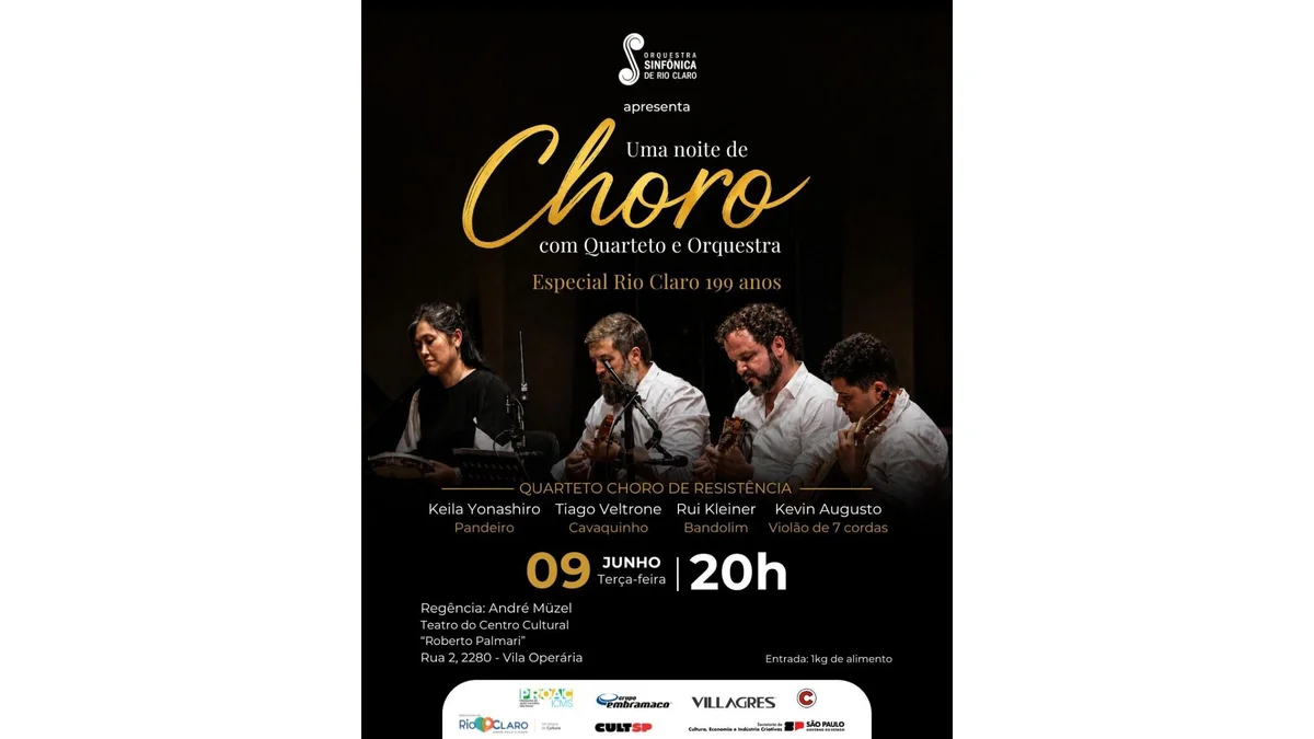 Uma noite de Choro com Quarteto e Orquestra